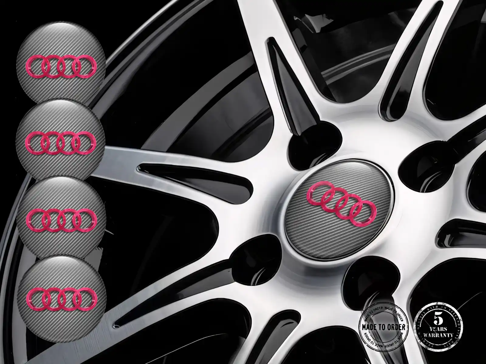 Audi Radaufkleber Version Harz-Dome-Embleme